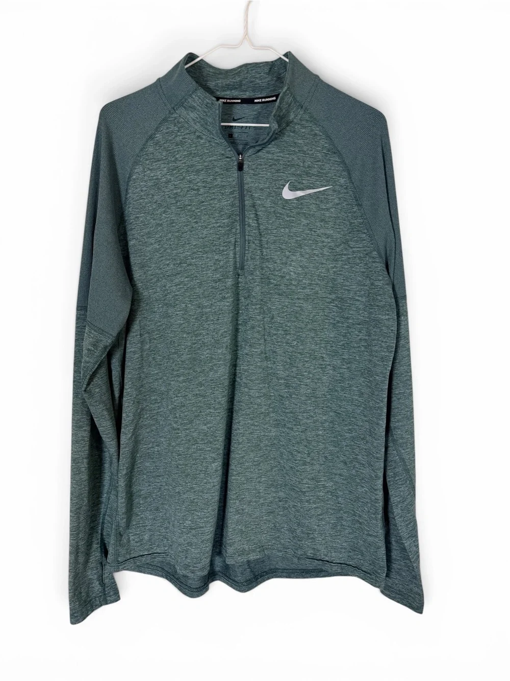 Nike Men's Heathered Teal Gray Quarter-Zip Performance Top